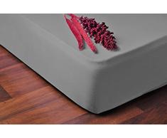 DecoKing 04555 Spannbettlaken 140 x 200 - 160 x 200 cm Jersey Baumwolle Spannbetttuch, erika