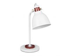 Relaxdays Schreibtischlampe GLOCCA HBT: 58 x 23 x 41 cm Tischleuchte aus Metall mit Lampenschirm in Glocken-Form als moderne Tischlampe oder Leselampe im Industrial Stil Nachttischlampe, weiß