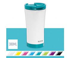 Leitz WOW Thermobecher, Edelstahl, Wärmeisolierend für Warm- und Kaltgetränke, Wiederverwendbar, Eisblau,90140051