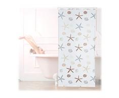 Relaxdays Duschrollo Ocean, wasserabweisend, Muschel Badrollo Wanne u. Dusche, Deckenmontage,100x240cm, semitransparent