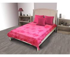 Soleil docre Tagesdecke Baumwolle 220x240 cm TIE and DYE Fuchsia