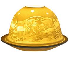 Himmlische Düfte Geschenkartikel GmbH Winternacht Windlicht, Porzellan, Weiss, 12x12x8 cm