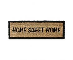 Relaxdays Fußmatte Kokos HOME SWEET HOME 75 x 25 cm Kokosmatte mit rutschfestem PVC Boden Fußabtreter aus Kokosfaser als Schmutzfangmatte und Sauberlaufmatte Fußabstreifer für Außen und Innen, braun