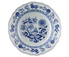 Hutschenreuther 02001-720002-10123 Zwiebelmuster Suppenteller, 23 cm mit Fahne, blau