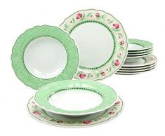 Creatable, 17138, Serie Flora Just Roses, 12 teilig Tafelservice, Porzellan, Mehrfarbig, 31 x 27 x 31 cm, Einheiten