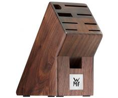 WMF Messerblock ohne Messer, unbestückt, Holz, Walnussholz, leer, für 6 Messer, 1 Fleischgabel, 1 Wetzstahl, 1 Schere