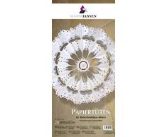 MarpaJansen Papiertüten für Deko-Sterne/Blüten - Bastelset - Butterbrottüten - (10 x 22 cm, 24 Stück) - inkl. Bastelanleitung - weiß