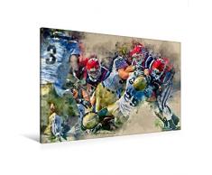 Calvendo Premium Textil-Leinwand 120 cm x 80 cm Quer, American Football | Wandbild, Bild auf Keilrahmen, Fertigbild auf Echter Leinwand, Leinwanddruck: Ein cool von Peter Roder Sport Sport