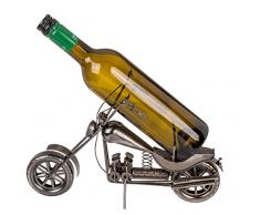 Out of the blue Flaschenhalter aus Metall, Motorrad II, ca. 32 x 22 cm, ideal als Deko und Geschenkverpackung, Mehrfarbig