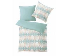 Kleine Wolke Spike Bettwäsche-Set, Baumwollsatin, Petrol, 135 x 200 cm, 2-Einheiten