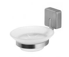 Tiger Impuls Seifenschale Edelstahl gebürstet / Echtglas gefrostet