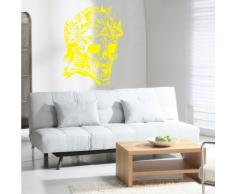 INDIGOS 4052166077903 Wandtattoo w451 SchÃ¤del Skelett Wandaufkleber 120 x 89 cm, gelb