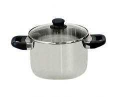 ELO M&K by De Luxe 24 cm Fleischtopf Juwel mit Glasdeckel Ø24 cm, Edelstahl, Silber
