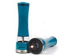 PROGRESS BW05375BL Set aus Zwei elektrischen Salz- und Pfeffermühlen mit Beleuchtung, blau