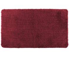 Wenko Badteppich Belize Chili Badematte, Sicher, Flauschig, Fusselfrei, Polyester, Rot, 65 x 55 x 0.1 cm