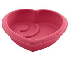 Lurch FlexiForm Herz Kuchenform aus Silikon für besondere Backkreationen, Innenmaß 19 x 18cm, Cotton Candy, 19 x 19 x 6 cm