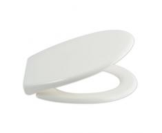 MSV WC SitzTribeca Toilettendeckel Thermoplast mit Absenkautomatik und auf Knopfdruck abnehmbar zur Reinigung in Weiß – Easy Fix Clip System