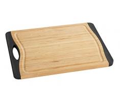 Wenko Schneidebrett Bambus Anti-Rutsch M - Küchenbrett, Schneidbrett mit Saftrille und Griff, klingenschonend, Bambus, 28,5 x 1,5 x 20 cm, braun