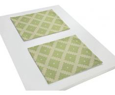 Adam Maroccan Shiraz Light Tischset, Bio Baumwolle, Hellgrün, 30 x 40 cm, 2-Einheiten