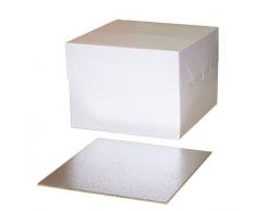 25,4 cm Kuchen-Schachtel mit 3 mm 25,4 cm quadratischem Kuchenplatte