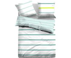 TOM TAILOR 0069967 Satin Bettwäsche Garnitur mit Kopfkissenbezug (Baumwolle) 1x 155x220 cm + 1x 80x80 cm, minz