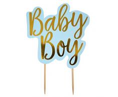 Neviti Pattern Works Tortendeko Cake Topper Baby Boy, Blau