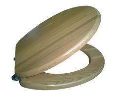 MSV WC Sitz Toilettendeckel Holz Eiche Scharniere aus Edelstahl - hochwertige und stabile Qualität