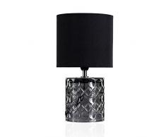 Pauleen Crystal Glow Tischleuchte max. 20W Tischlampe für E14 Lampen Nachttischlampe Grau Schwarz 230V Metall/Kunststoff ohne Leuchtmittel 48015, Stoff