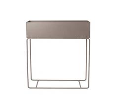 Ferm Living Plant Box Blumenkasten, Metall, warm Grey, 65cm