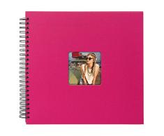 Goldbuch 25 197 - Spiralalbum Living Magenta Sapphire, Erinnerungsalbum mit Bildausschnitt, Fotoalbum mit 50 schwarzen Seiten, Foto Album zum Einkleben, Fotobuch mit Einband in Leinenoptik