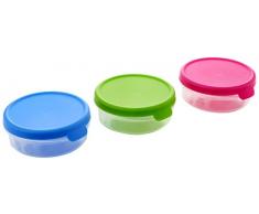 Juypal einfaches Öffnen rund blickdicht Deckel Lebensmittel Aufbewahrungsbox Set, sortiert, 0,25 Liter, 4 Stück