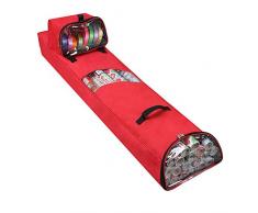 Primode Geschenkpapier Aufbewahrungstasche mit abnehmbarer Zubehörtasche | 48 x 10 x 5 Hochleistungsweihnachtspackpapier-Speicher (2 PC-Geschenkverpackungs-Fall-Satz)