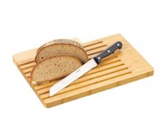 Esmeyer Brotschneidbrett Ben mit Brotmesser, Bambus, braun/Silber, 36.5 x 26 x 4 cm