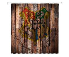 Feierman Harry Potter Serie Duschvorhang Plattform 9 3/4 zu der Wizarding Schule Stoff Badezimmer Vorhang Decor Maschinenwaschbar Schimmelresistent mit Haken 177,8 x 177,8 cm Multi 4073