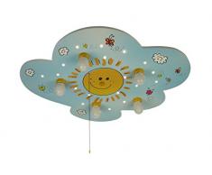 Niermann Standby Deckenleuchte Wolke Sunny, Holz, E14, 40 W, 74 x 57 x 7 cm
