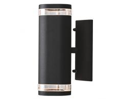 Konstsmide Modena 7512-750 Wandleuchte B: 9cm T: 14,5cm H: 23,5cm / 2x35W / IP44 / lackiertes Aluminium / matt-schwarz
