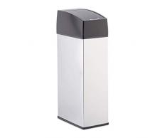 Relaxdays Sensor Mülleimer Edelstahl, mit Deckel, berührungsfrei öffnen, hygienisch, 6 L, HBT: 39 x 11 x 18 cm, Silber, 6 Liter
