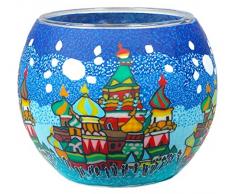 Himmlische Düfte Geschenkartikel GmbH Moscow Windlicht, Glas, bunt, 11x11x9 cm