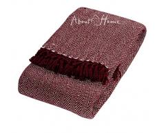 About Home Überwurf, Fischgrätenmuster, Baumwolle, Baumwolle, Braun/Natur, 228 x 254 x 1 cm