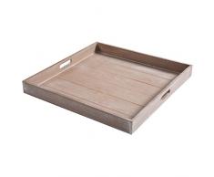 Großes Serviertablett Shabby Chic quadratisch Holz für Frühstück im Bett, Tee, Kaffee – 48,3 x 48,3 cm – MyGift