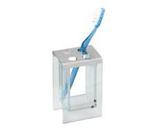 WENKO 16881100 Zahnbürstenhalter Catania, Glas, 7.5 x 12 x 5.6 cm, Transparent