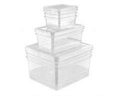 keeeper Aufbewahrungsboxen mit Air Control System, 8-teiliges Set, 3x 1,7 l, 2x 5,6 l, 3x 18 l, Bea, Transparent