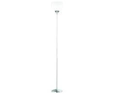 Reality Leuchten Stehleuchte Junior/Kunstoffschirm weiß/Höhe: 180 cm / 1 x E27 max. 60 W/ohne Leuchtmittel/chrom R43021006