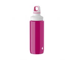 Emsa N3010500 Drink2Go Lightsteel Trinkflasche (Fassungsvermögen: 0,6 Liter, Edelstahl) pink/Drop White