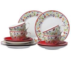 Ritzenhoff & Breker Kaffeeservice Doppio Shanti, 12-teilig, rot, Porzellangeschirr