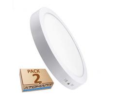 LED Atomant Deckenleuchte, rund, 18 W, Oberfläche neutralweiß, 4500 K, 2er-Pack