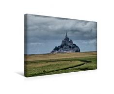 Calvendo Premium Textil-Leinwand 45 cm x 30 cm Quer, Mont St. Michel | Wandbild, Bild auf Keilrahmen, Fertigbild auf Echter Leinwand, Leinwanddruck Orte Orte
