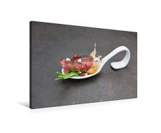 Premium Textil-Leinwand 90 x 60 cm Quer-Format GENUSS AUF DEM LÖFFEL | Wandbild, HD-Bild auf Keilrahmen, Fertigbild auf hochwertigem Vlies, Leinwanddruck von KOCHGIGANTEN