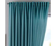 Vorhang Verdeckte Schlaufen Cationic »JENA« HxB 250x300 cm Smaragd Grün Blickdicht Leinen Optik Gardine Meliert Gardinenband mit Raffhalter, 2019037