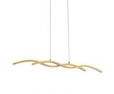 EGLO MIRAFLORES Hängeleuchte, Aluminium, 8,5 W, Hängeleuchte 2-flammig, Länge 86,5 cm, goldfarben